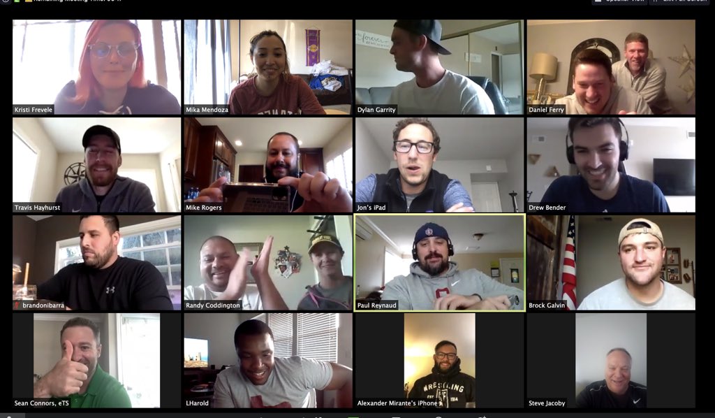 eTeamSponsor's tweet photo. Keeping it fun and staying connected! Wrapping up our Wednesday with a virtual happy hour. Thanks for being the best team even while working from home! 

#eTeamSponsor #eTeamBestTeam #workingfromhome  #wfh https://t.co/AT00PrKD0y