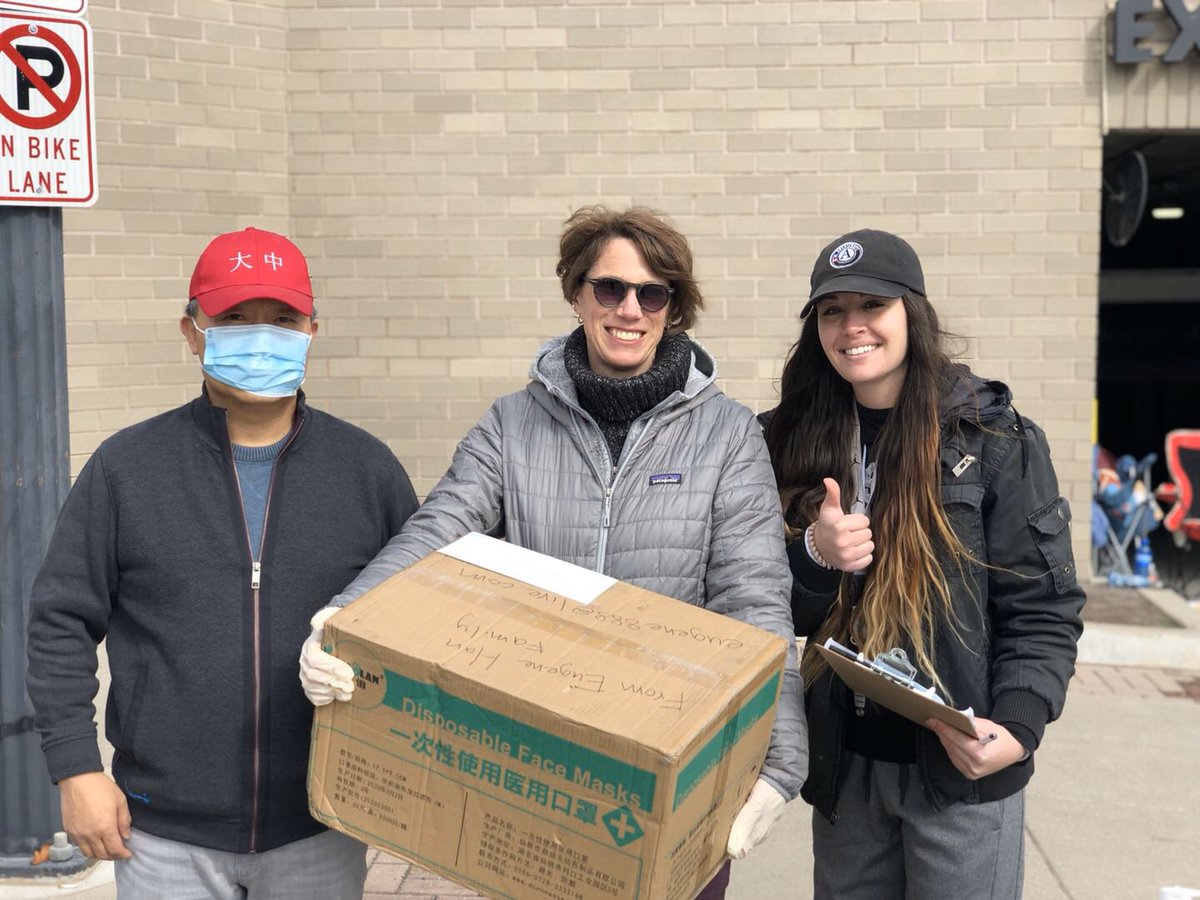 aChineseUtahn's tweet photo. A box of masks was donated to the American RedCross today. Thanks to the gentleman in red cap, who has always been there whenever there needs help in our community. He is our role model. #InThisTogether #OneUtah #covid19utah #utahcovid19 https://t.co/zdkllbLOXo