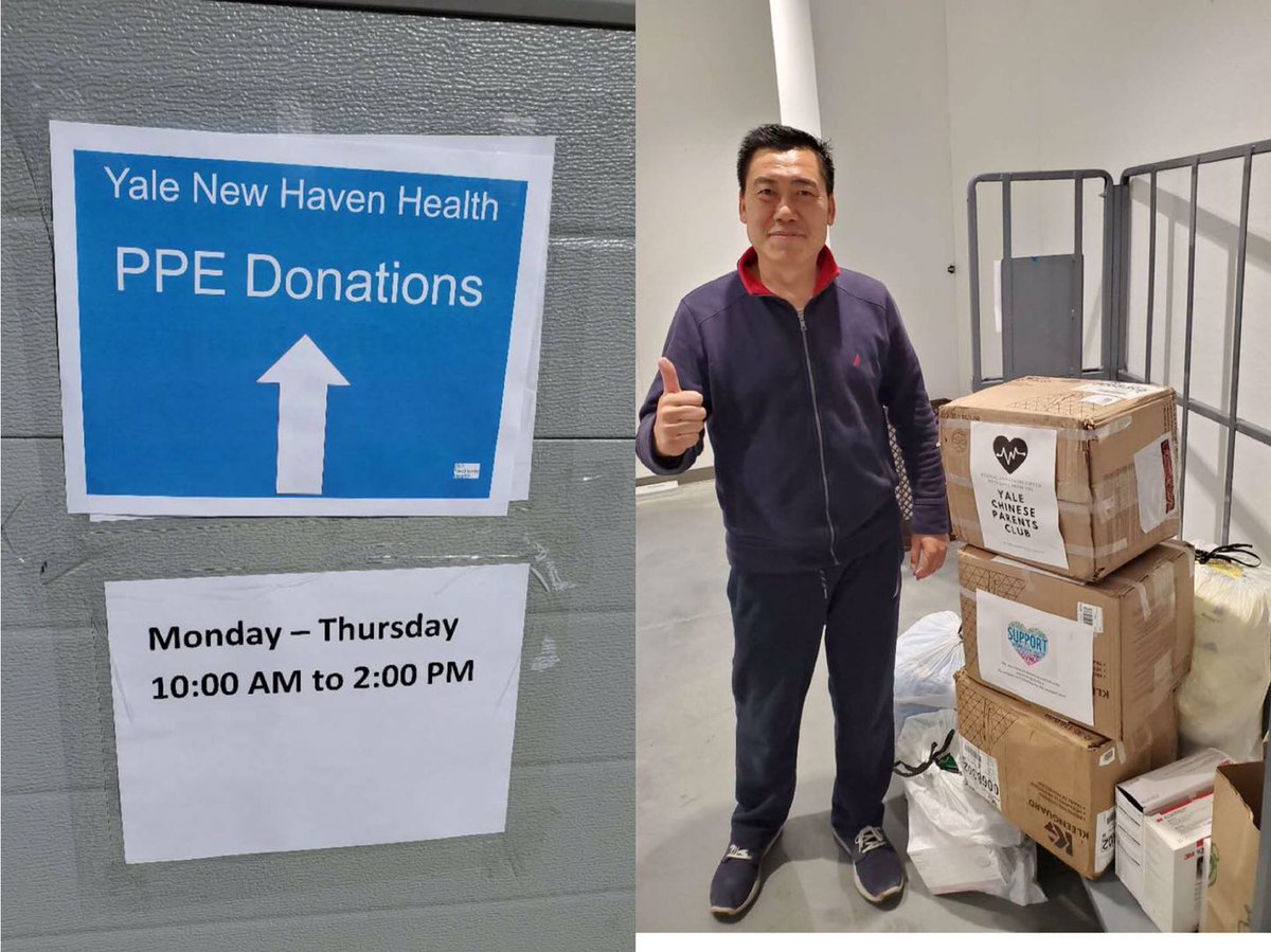 GuoJiankan's tweet photo. Sixth day into our KN95/N95 drive by CT Chinese community. Yale Chinese Parents Club donated 3 boxes of hazmat suites to Yale New Haven Hospital, coordinated and delivered by our volunteers. More PPEs are coming from China @YNHH @GovNedLamont @nhregister https://t.co/scWXYcflYB