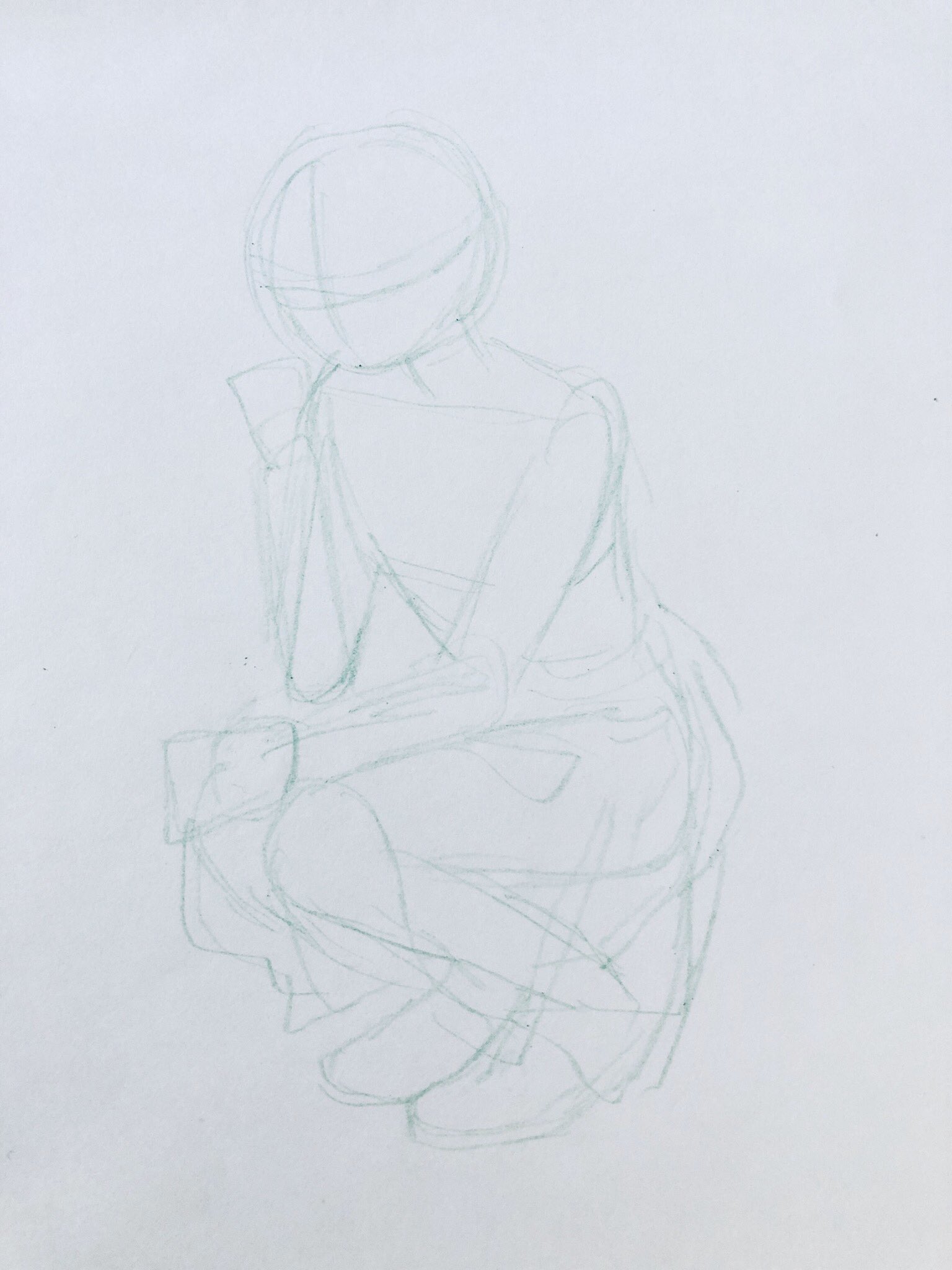 いずみ 漫画家志望 漫画の描き方 しゃがむ アタリをとるところから写真撮ったよ たくさん描き直してる スカートのシワって難しいよねえ 60のポーズでお題 イラスト T Co Qukc5y3bbn Twitter