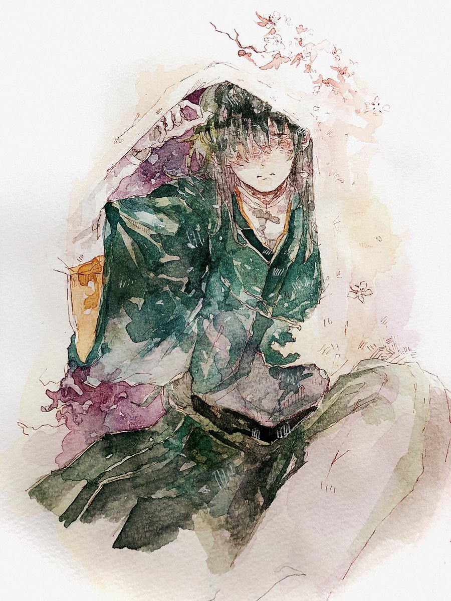 桜の樹の下で あなたを探している 鶫 年賀状のイラスト 桜の樹の下で あなたを探している 鶫 年賀状のイラスト