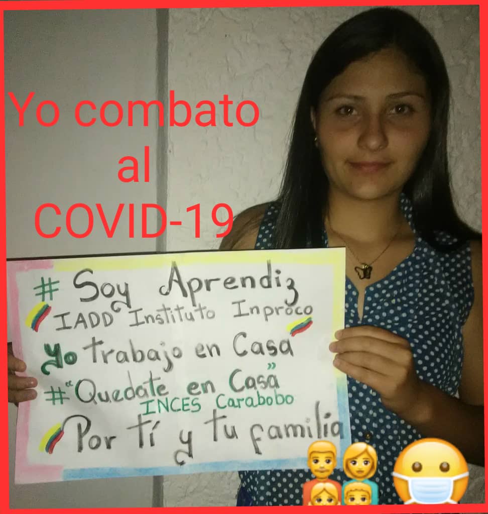 INPROCO1's tweet photo. @incescarabobo @inces.carabobo Nuestros Aprendices en Carabobo expresan su compromiso de #quedarseencasa #trabajandoencasa #portiyportodos https://t.co/7Hf6ayajjd