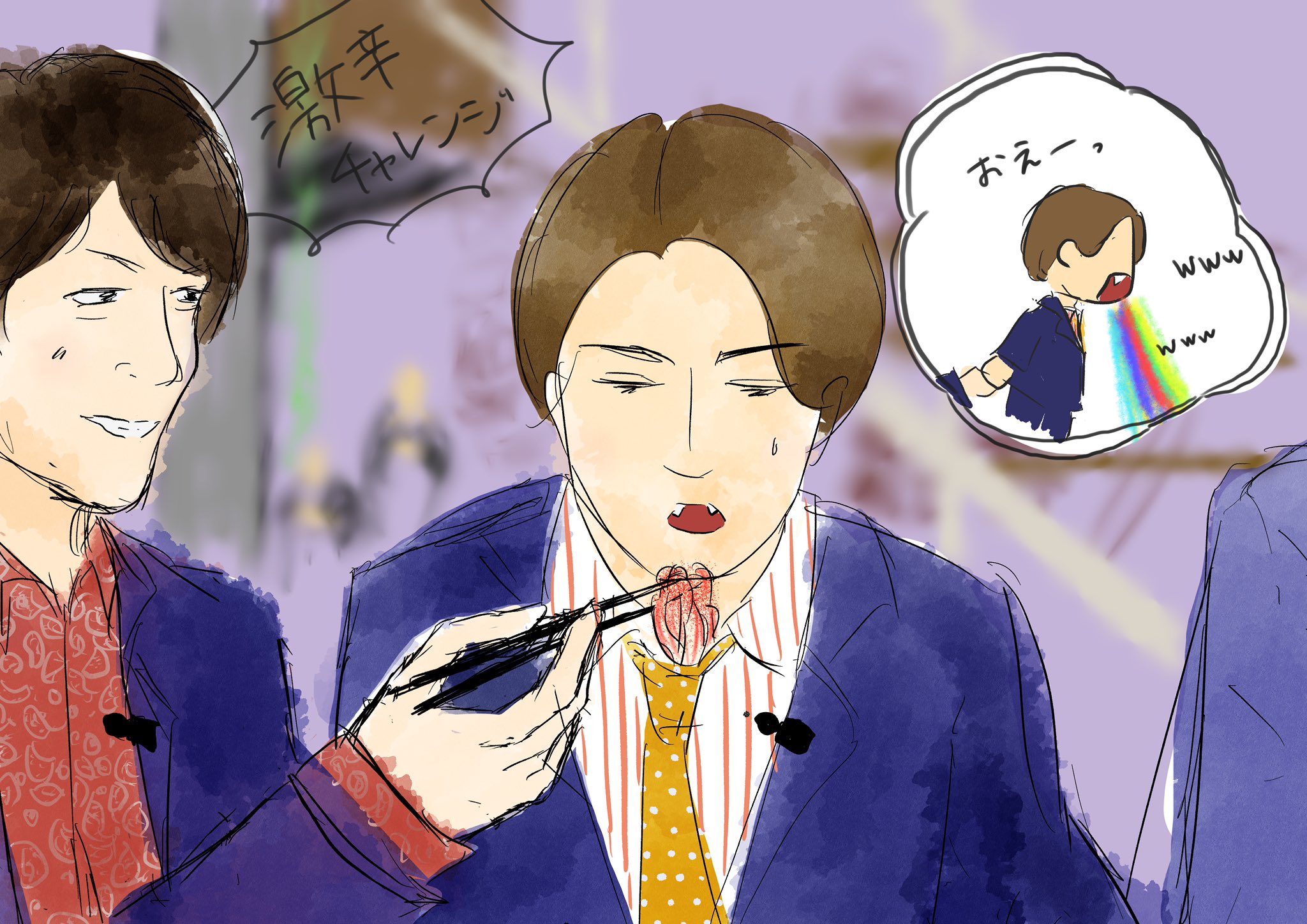 おてんじ 激辛麺食べる時手を繋ぐ信ちゃん可愛い 関ジャニ 関ジャニイラスト ジャニ勉 T Co Ljpvnovuzx Twitter