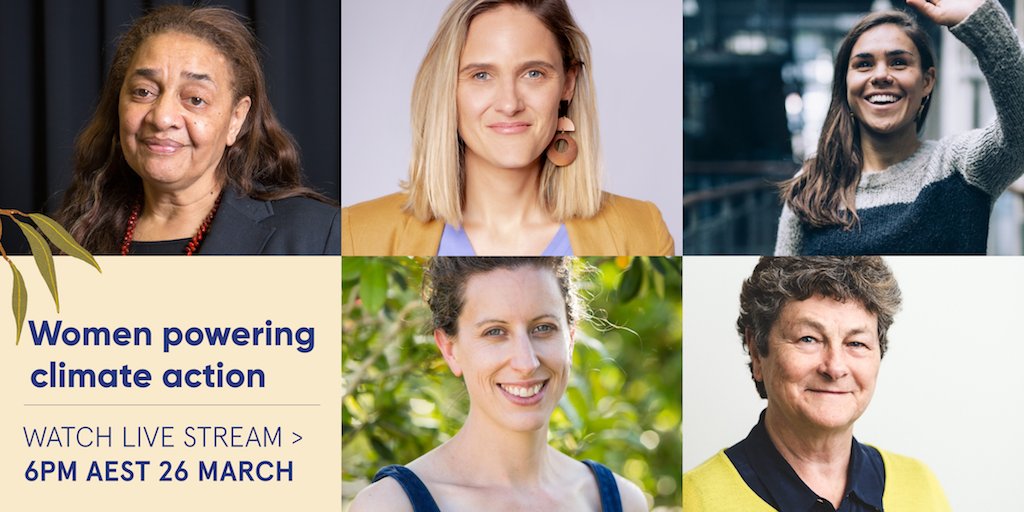 VicWomensTrust's tweet photo. 6pm AEST tonight we're live streaming our panel w/ @AmeliaTelford of @SeedMob, #ChristinaHobbs of @vervesuper, #PetraStock of @ClimateWorksAus, moderated by Mary Crooks AO of @VicWomensTrust, and @Ulupna67 to open proceedings
https://t.co/FQ689kxur9
#WomenClimateAction
✊🏽✊🏿✊🏻 https://t.co/CmjVhR8Z8M
