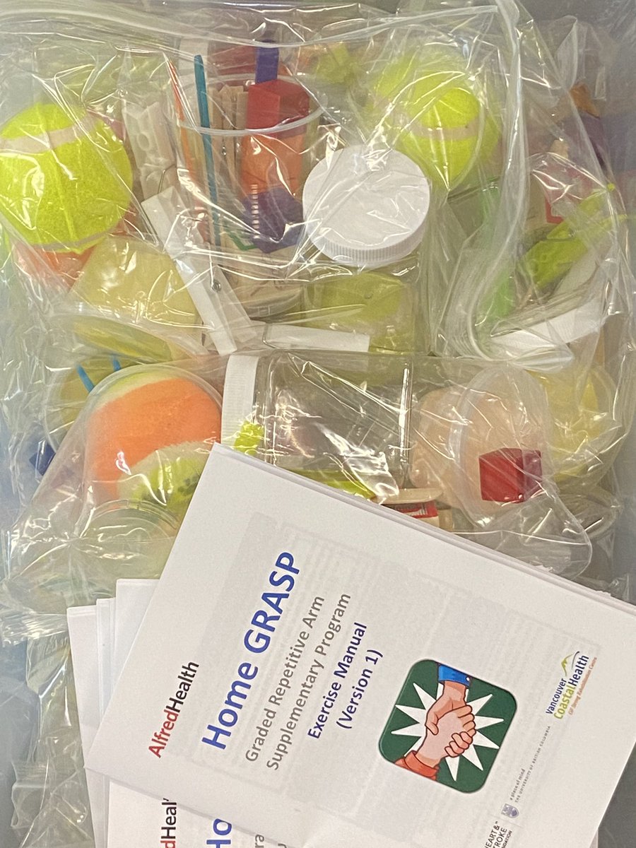 NatashaLannin's tweet photo. @AVERTtrial @strokeCRE @aphasiacre @AvrilDrummond1 @msjuliedavey @genyusnetwork is running online #coffeeclub ☕️ and today our #amazing #StrokeTeam @AlfredHealth were busy preparing #GRASP kits for #HomePrograms We’re still focusing on ensuring dose of therapy (just delivered differently for a while)! https://t.co/R1PnNxIL4Z