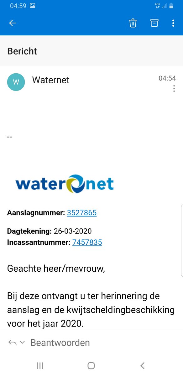 Waternet phishing