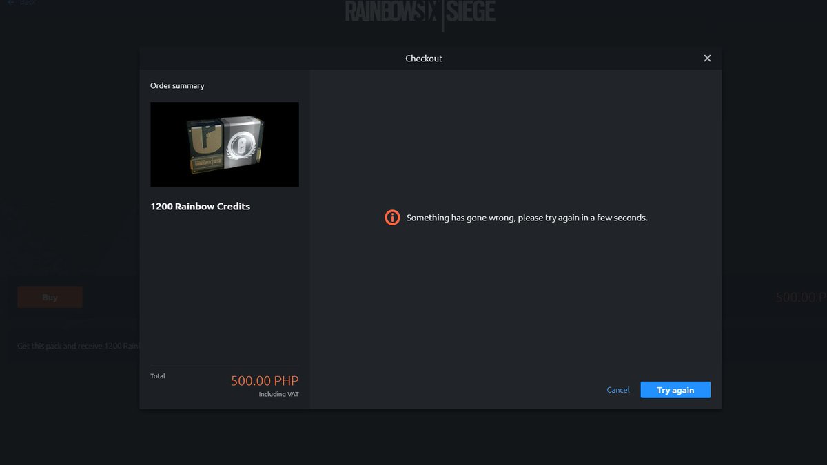 R6HowL's tweet photo. @Rainbow6Game i can't purchase r6 credits :( https://t.co/Qpw63Tgz6D