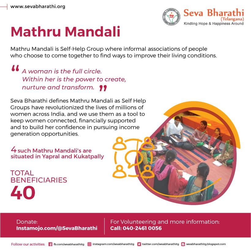 sevabharathitg's tweet photo. Women are half the world they deserve to be Skilled, to be independent & to work for themselves.
#Mathrumandali is the place where women get-together to share their views, problems, solutions
#KindlingHope
#SkillDevelopment
https://t.co/tAkeJazRRO https://t.co/AvQWMJ9Kas