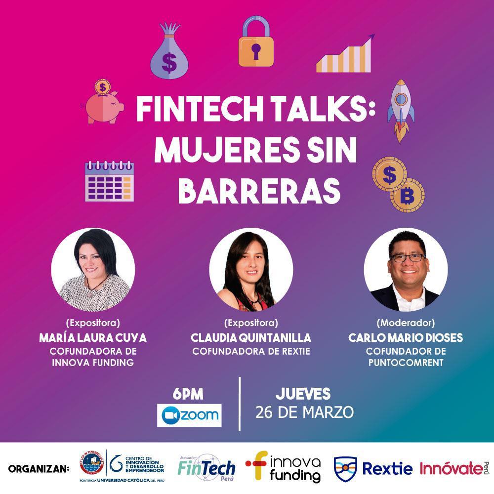 FinTechPe's tweet photo. Participa de este evento, conectandote este jueves 26/marzo a la web https://t.co/I43qYqdVhl. Y celebremos juntos el mes de la mujer con grandes historias de emprendedoras que no tuvieron miedo de iniciar una empresa en un nueva industria.
#FintechPeru #MujeresEmprendedoras https://t.co/Rv8uG2Brsd