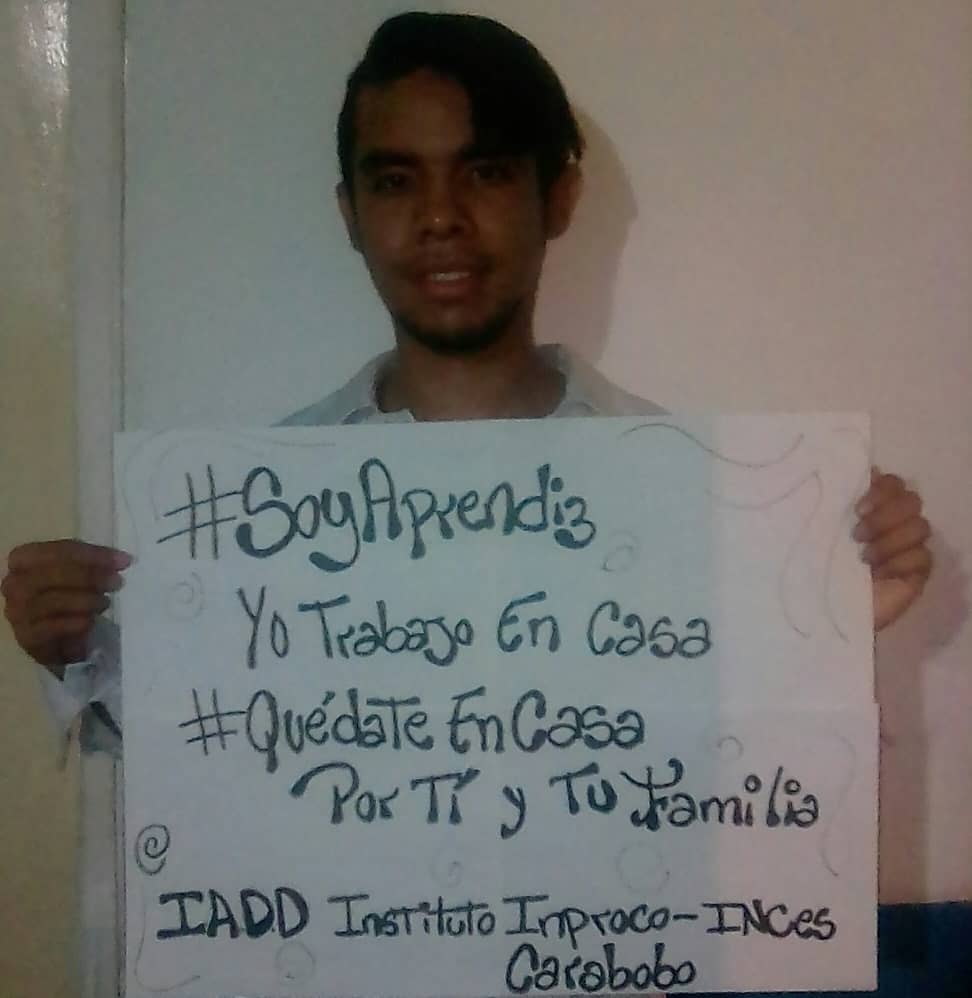 INPROCO1's tweet photo. @IncesCarabobo @guyensaul @WuikelmanAngel Somos un equipo unidos por la salud de todos #QuedateEnCasa #QuedateEnTuCasa Aprendices con Conciencia e iniciativa #IncesCarabobo #BrigadasComunicacionales #SomosAprendices https://t.co/PMcg23OOMX