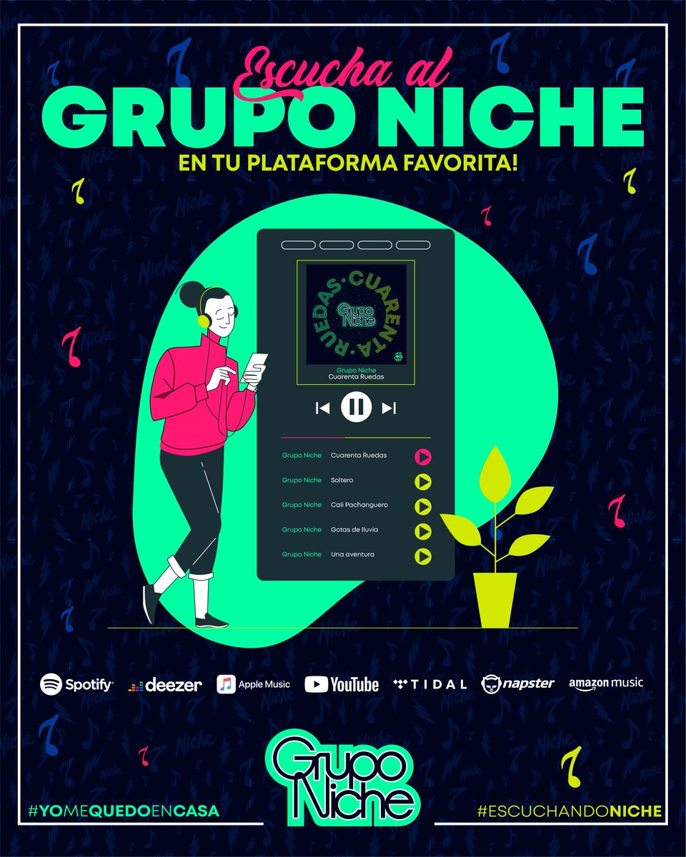 maxcultura's tweet photo. #Maxcultura
ESCUCHA AL #GrupoNiche
EN TÚ PLATAFORMA FAVORITA!
#YoMeQuedoEnCasa 
#EscuchandoNiche https://t.co/5An2fxnkMP