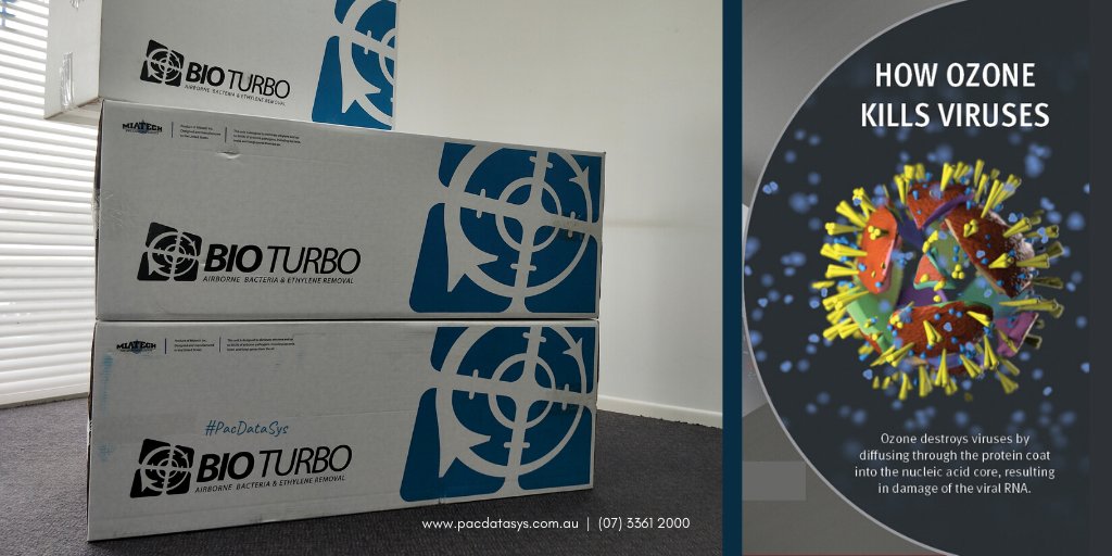 PacDataSys's tweet photo. #Ozone can be used to destroy the new #Coronavirus & disinfect areas. #BioTurbo has been relied on heavily for over a decade by international sectors, such as the delicate fruit handling and storage industry to prevent spoilage due to airborne #virus, #mould, #spores & #bacteria. https://t.co/XXmZcD5tQr