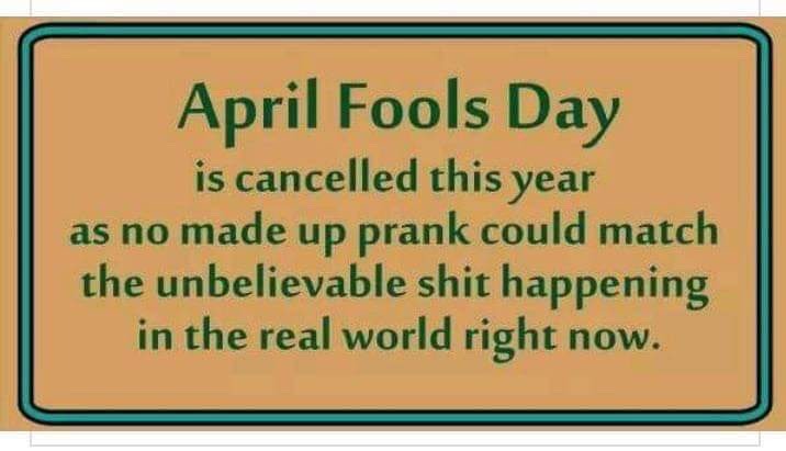 almond tits on Twitter: "April fool's cancelled this year cause ...
