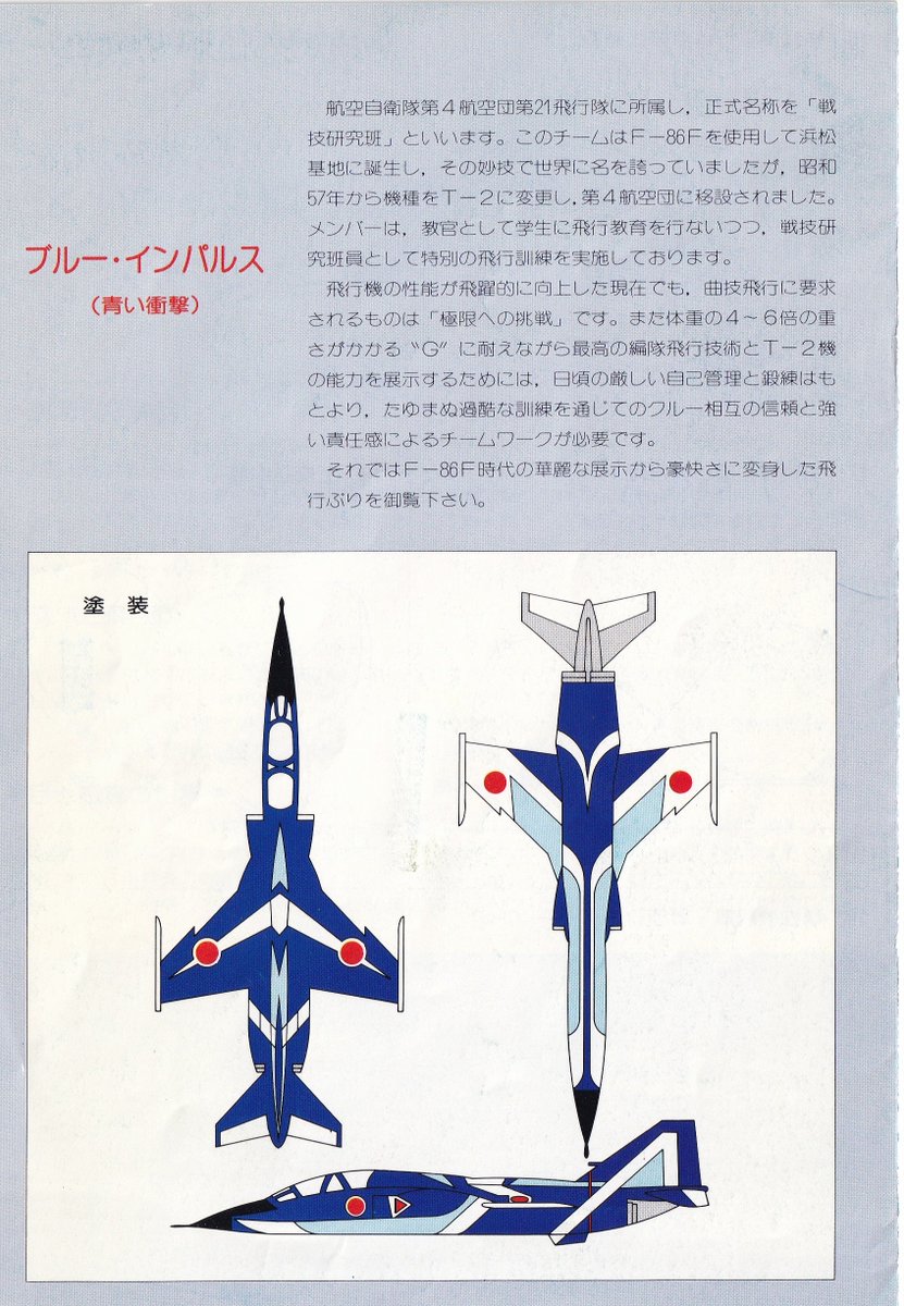 懐かしのT-2ブルーインパルス昭和61年4月時のメンバーです。同じ