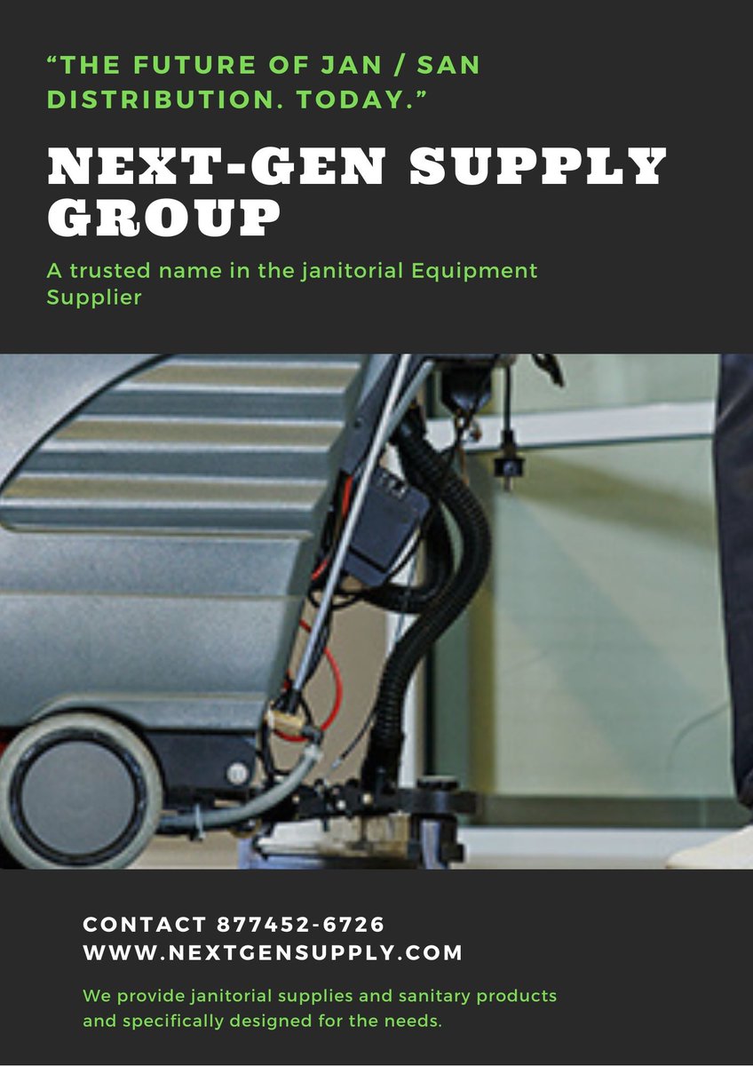 Whether it’s #cleaningsupplies #equipment #paperproducts or programs, we will deliver when you need it. <a href="/next_gen_supply/">Next-Gen Supply Group</a> is built upon the foundation of dedicated professionals with a commitment to customer satisfaction.
web: nextgensupply.com