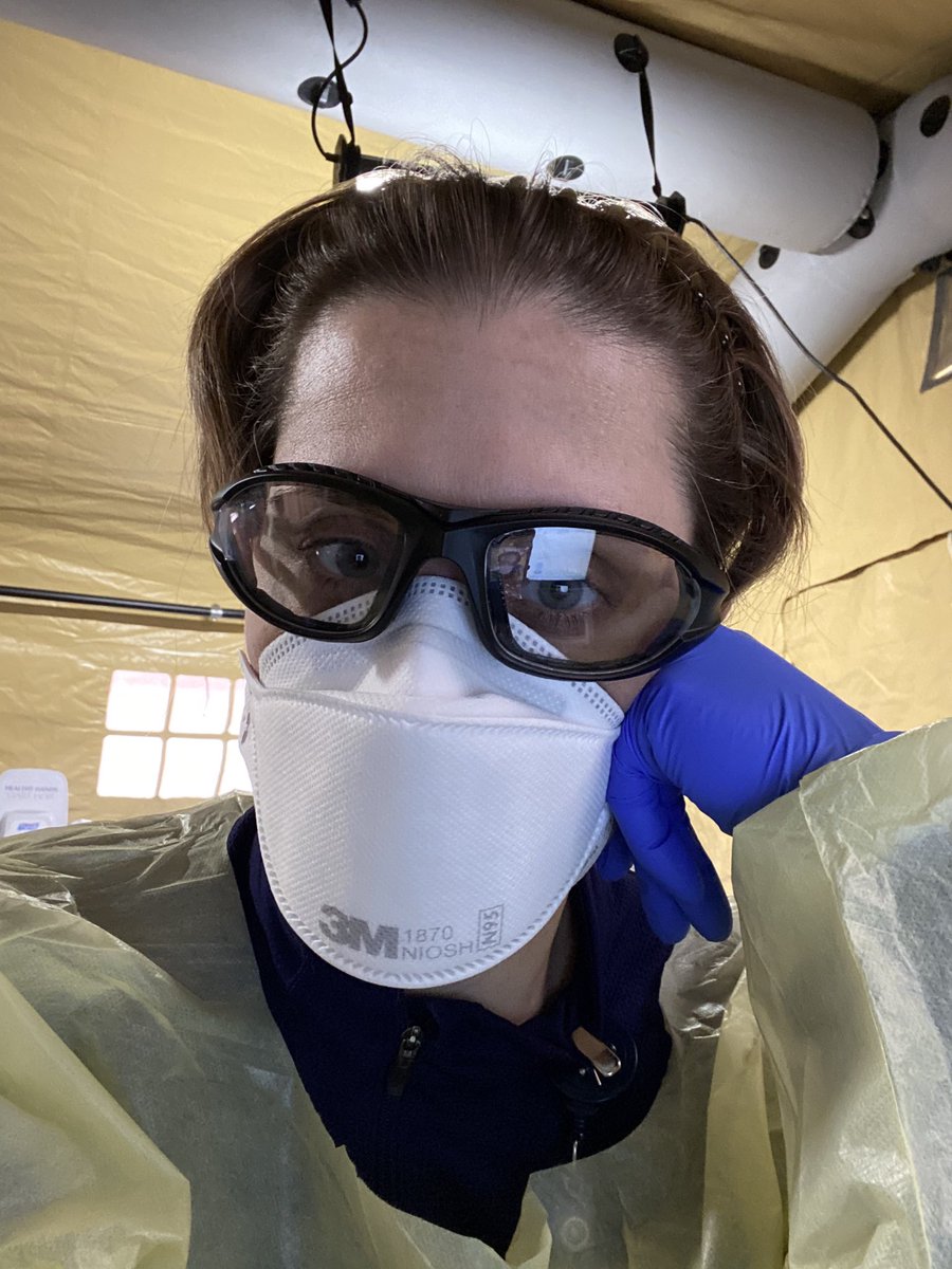 TravelTraumaRN's tweet photo. Eight hours in “the tent” today, four more tomorrow. I volunteered for these shifts.
Proud to be one of the skilled professionals doing my job, but let’s all remember how stressful it is, & be kind to those on the front-lines of this crisis. #COVID19 #EmergencyRN https://t.co/0NtEWHsQrm