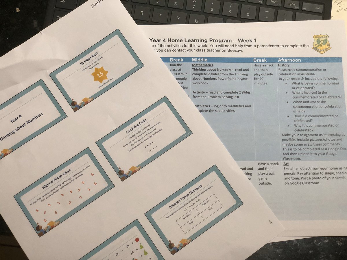 A big shoutout to Dundas PS. I have 3 very excited kidlets that feel connected with their classmates &amp; teachers. Fantastic quality learning packages sent home. We even had phone calls from teachers to see how the kids are going. #TeachersRock <a href="/mscott/">Mark Scott</a> <a href="/dizdarm/">Murat Dizdar</a>  <a href="/kristy_frame/">Kristy Frame</a>