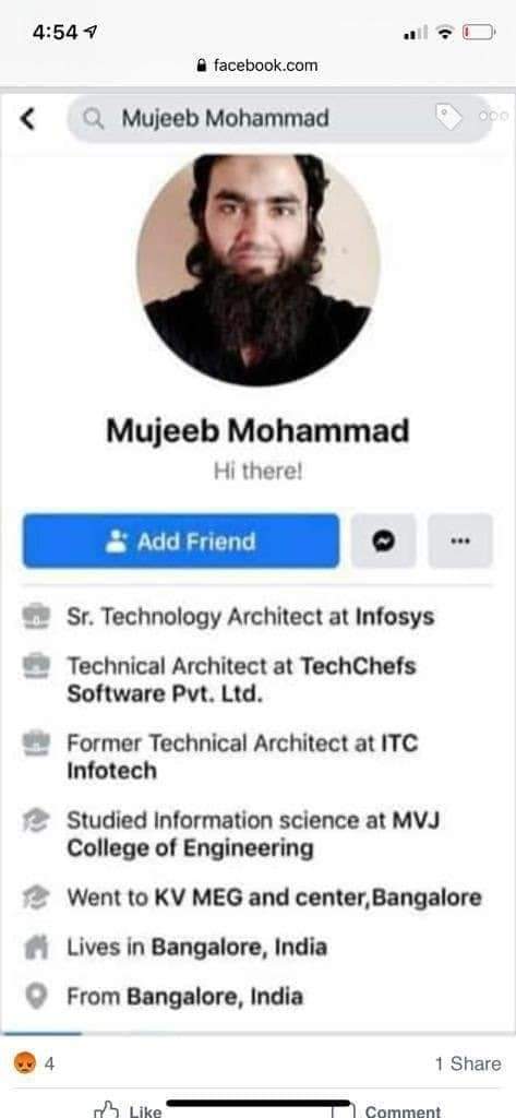 India is fighting this Corona Virus and one of your employee is provoking one community to sneeze in public and spread the virus .Please look into the matter. <a href="/Infosys/">Infosys</a> <a href="/InfosysCareers/">Infosys Careers</a> .Now he has deleted the post and also his information in facebook.