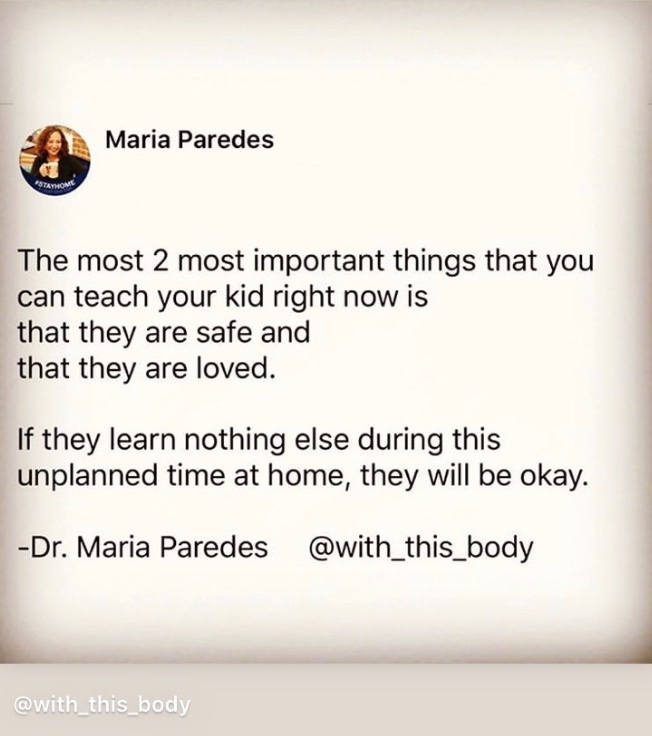 CounselorsTJMS's tweet photo. There is a lot of uncertainty right now, but making sure our kids know they are safe and loved is paramount. Love this from Dr. Maria Paredes (@with_this_body on Instagram and 
@ThreeBirdsCouns on Twitter). https://t.co/yaQ3kIKm7X