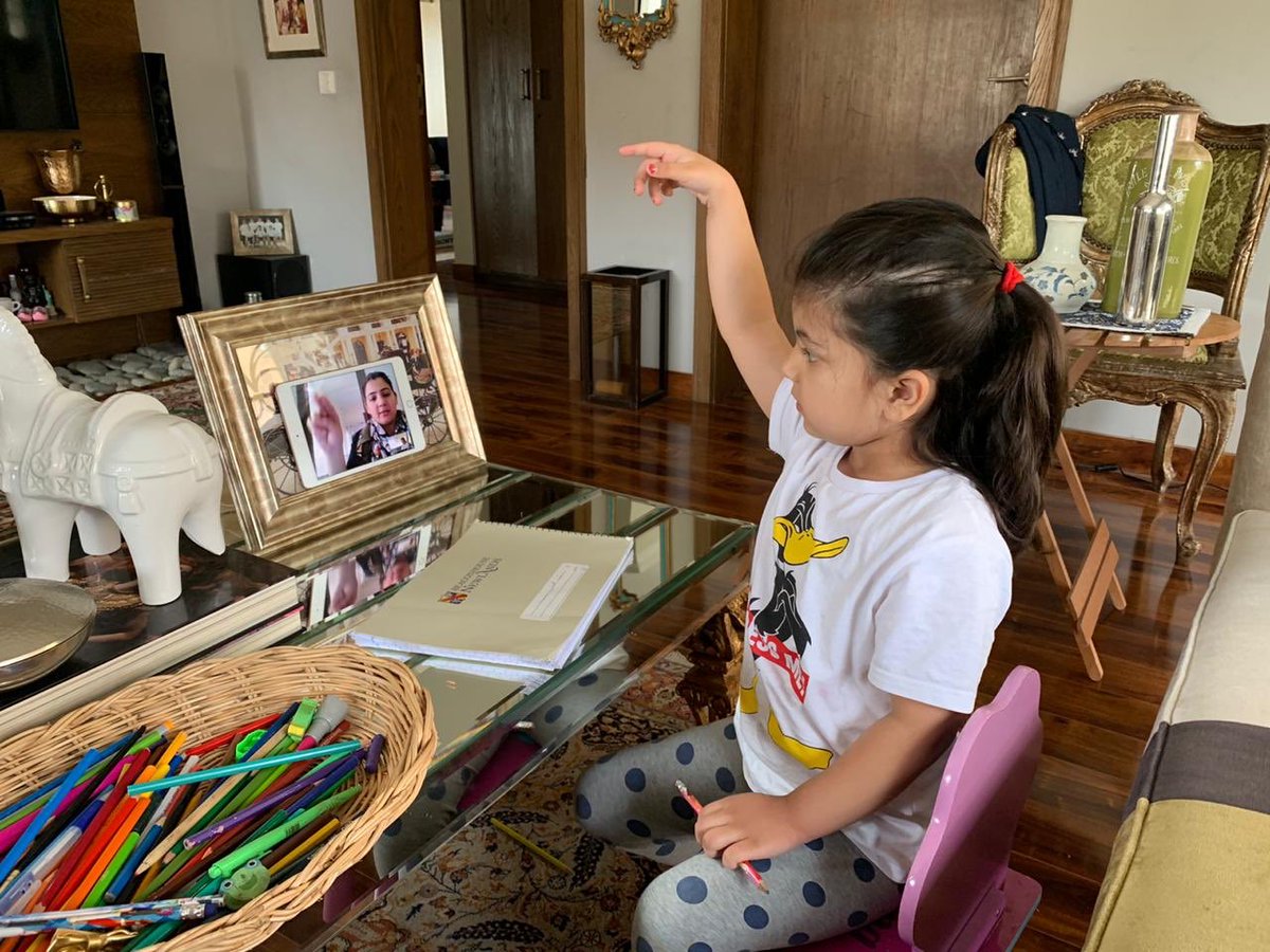 SenatorEB17's tweet photo. My grand daughter  taking classes through digital distance program from 10-12 noon daily, good job done by Beaconhouse Newlands for this proactive approach.hope other schools follow suit.. https://t.co/bi2xeIKnEy