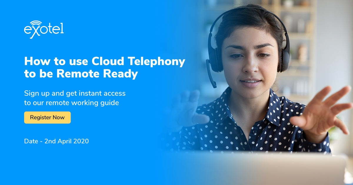 Join us on 2nd April 2020 for a live webinar as we take you through the best remote working practices and how you can leverage cloud telephony to be remote ready 👩🏻‍💻. 

Register now - bit.ly/2UjX0lz