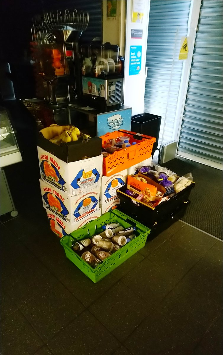 Our store is now temporarily closed due to COVID-19. This is our excess food ready for distribution to local food banks. Thanks to Chelsea for organising collection, and her friend from <a href="/TheWallich/">The Wallich | A homelessness charity in Wales</a> charity in Cardiff!