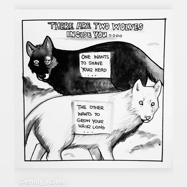 kittengloves's tweet photo. There are two wolves inside you... #alert4 https://t.co/krxBsdcgWF