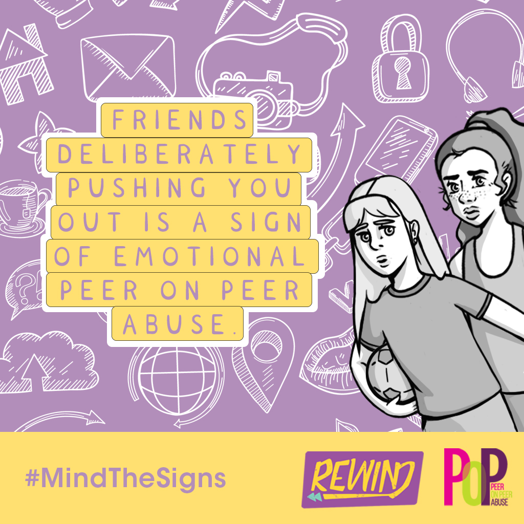 twpvibe's tweet photo. How would your mates have reacted to what happened at the party?
Friends deliberately pushing you out is a sign of emotional peer on peer abuse. DM Together Women on Instagram to chat to someone who can help. #PoP #MindtheSigns https://t.co/TPSyibqCLd https://t.co/BiuTwJtmut