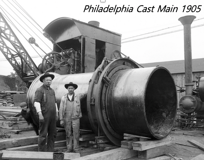 PEPipeAlliance's tweet photo. Philly was a leader in developing a "modern" water system 215 yrs ago when cast iron replaced wood. Today... they are a laggard w/ a 200 year cycle time, main breaks at 800 annually and 40% water loss rates. You have to admit you have a problem before you can fix it. #HDPEsolves https://t.co/MKvmWPfjGr