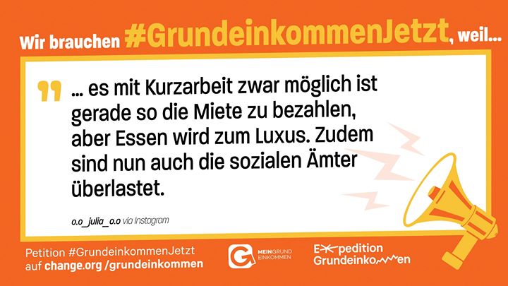 Eltern, Selbstständige, Renter*innen, Studierende und Kurzarbeiter*innen - sie alle leiden unter den wirtschaftlichen Folgen des #Coronavirus - viele fordern deswegen #GrundeinkommenJetzt <a href="/peteraltmaier/">Peter Altmaier</a> (@BMWi_Bund) <a href="/OlafScholz/">Olaf Scholz</a> (<a href="/BMF_Bund/">Bundesministerium der Finanzen</a>) <a href="/hubertus_heil/">Hubertus Heil</a> (<a href="/BMAS_Bund/">Bundesministerium für Arbeit und Soziales</a>)