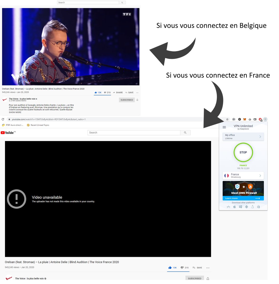 TimCrypton's tweet image. Pourquoi #TF1 bloque cette vidéo en France? @AntoineDelieOff  @TheVoice_TF1