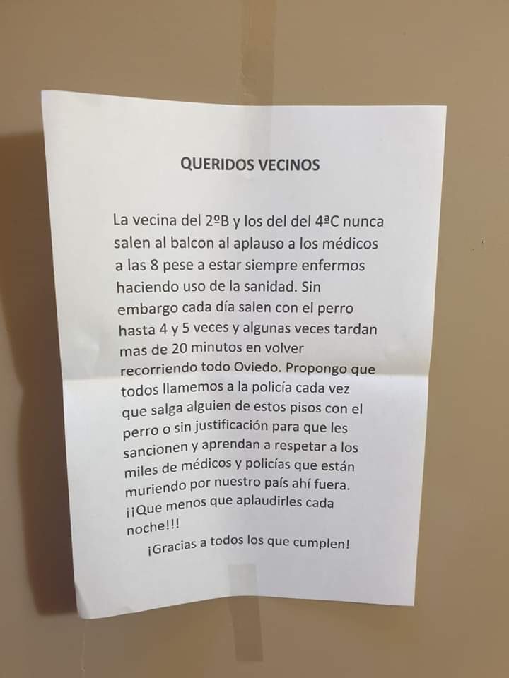 El coronavirus sacando lo mejor del ser humano...
