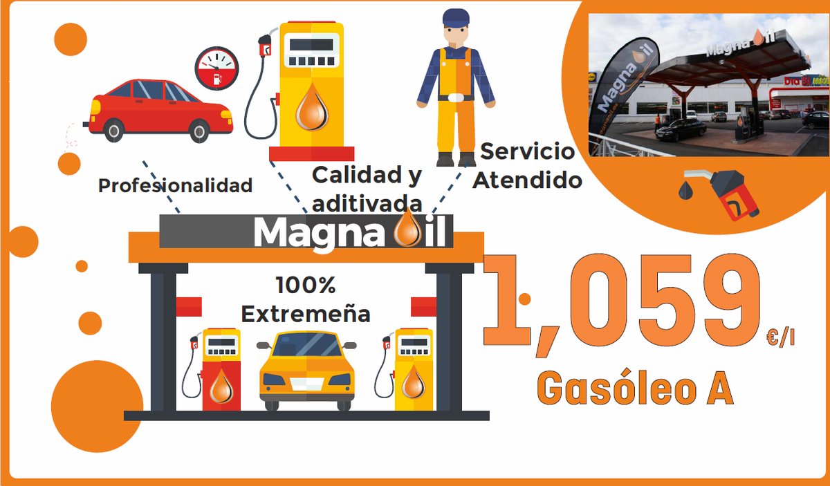 MagnaOil's tweet photo. ✅ 1,059 €/l #GasóleoA ⛽️
✅ 1,109 €/l #SinPlomo95 ⛽️
📍 #Cáceres #ElVivero
🗺️ COMO LLEGAR: https://t.co/P3EjfVuSz8
#FelizJueves https://t.co/JEvCAy3j4w