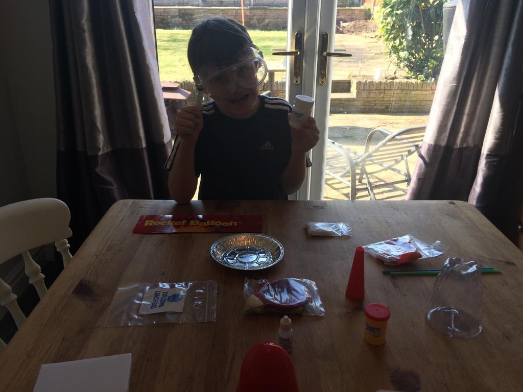 johndev82's tweet photo. Fin’s science morning looks like a scene from ‘Breaking Bad’. @hatsarah @GarswoodPrimary #HomeschoolinguK #ScienceFromHome #scientist #StHelenstogether https://t.co/a94rP1vzNZ