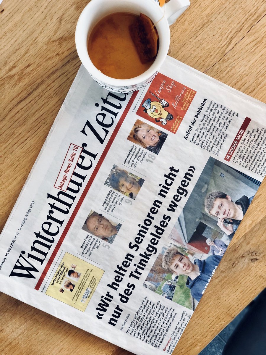 Leider gibt es heute Donnerstag zum frischen Tee keine neue Winterthurer Zeitung. Wir freuen uns, die Leserschaft nächste Woche wie gewohnt mit einer Ausgabe zu informieren und zu unterhalten.