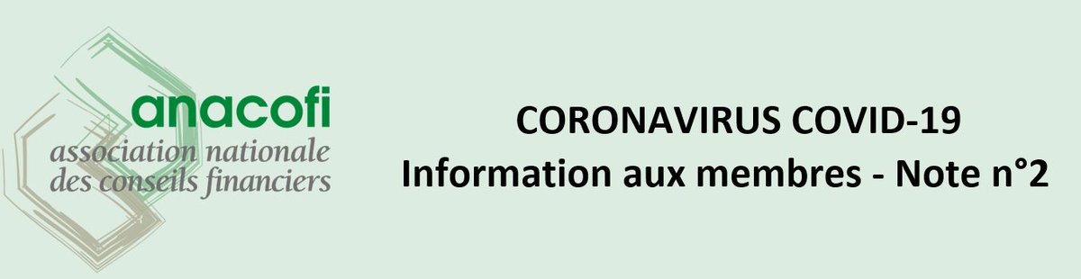 #COVID19 #RestezChezVous 
🚩Note n°2 à nos adhérents 
▶️bit.ly/2UAH2CA
#CGP #Patrimoine #CFE #Entreprise #Courtage en #assurance #IOBSP #CIF #Finance #immobilier