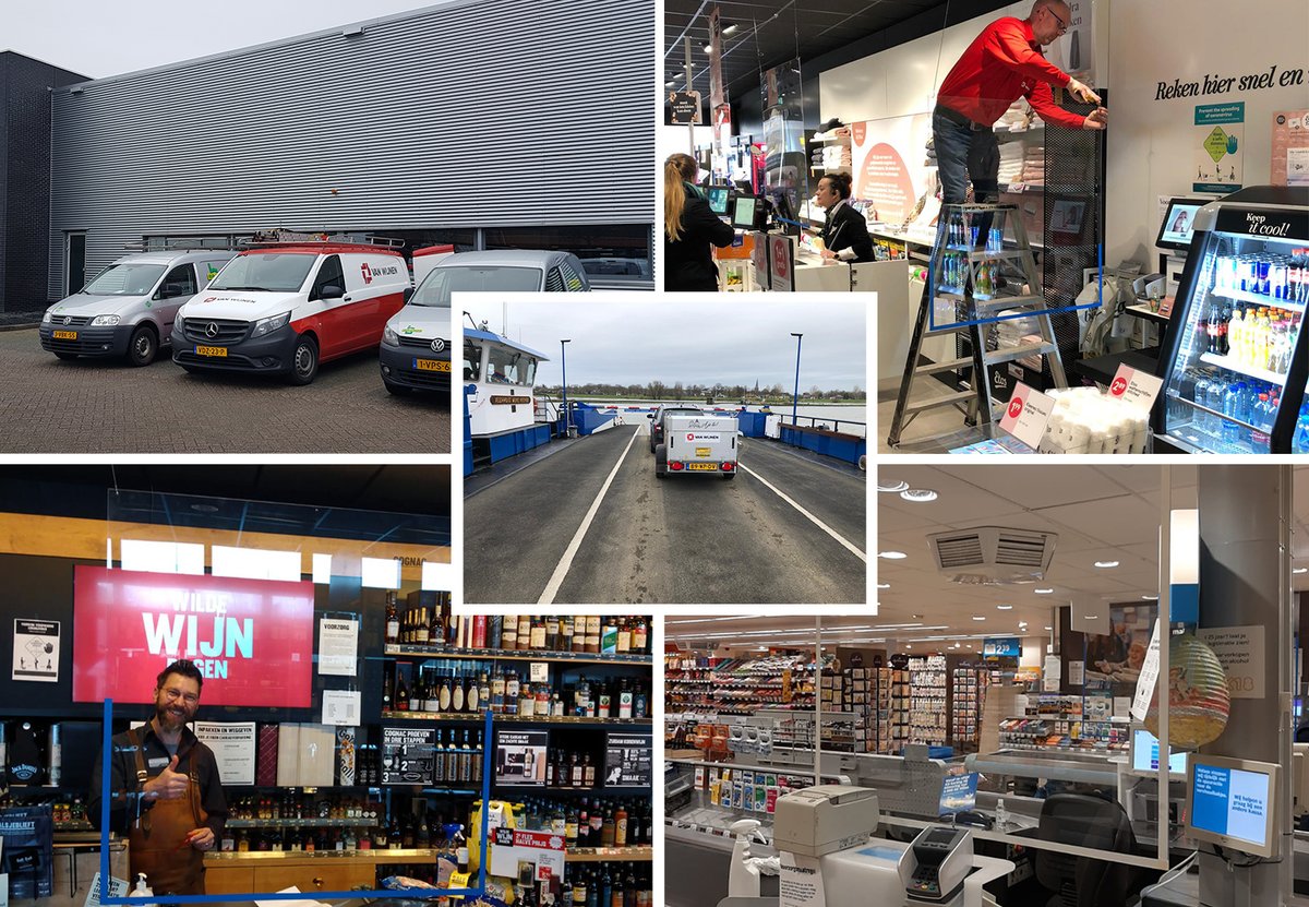 JeromeWerkman's tweet photo. Bijzondere tijden vragen om bijzondere oplossingen. Zo helpen we vandaag de collega’s van @BrandsBouw met het plaatsen van beschermende maatregelen voor de kassamedewerkers van supermarkten in onze regio! https://t.co/wLev5xcRI8