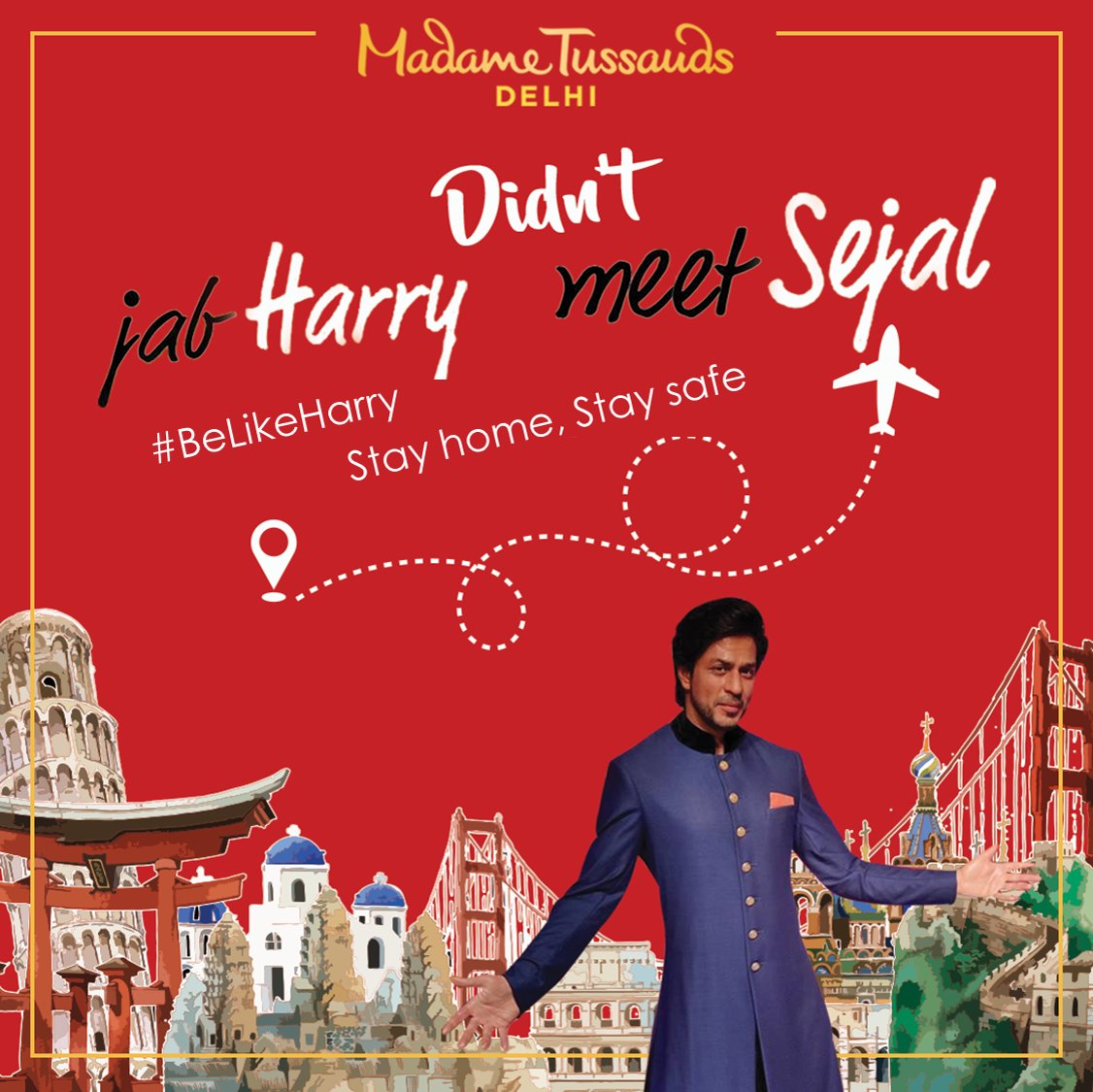 Tussaudsind's tweet photo. Please follow the rules. Stay home stay safe. #SocialDistancing https://t.co/4EcPVhlxAY