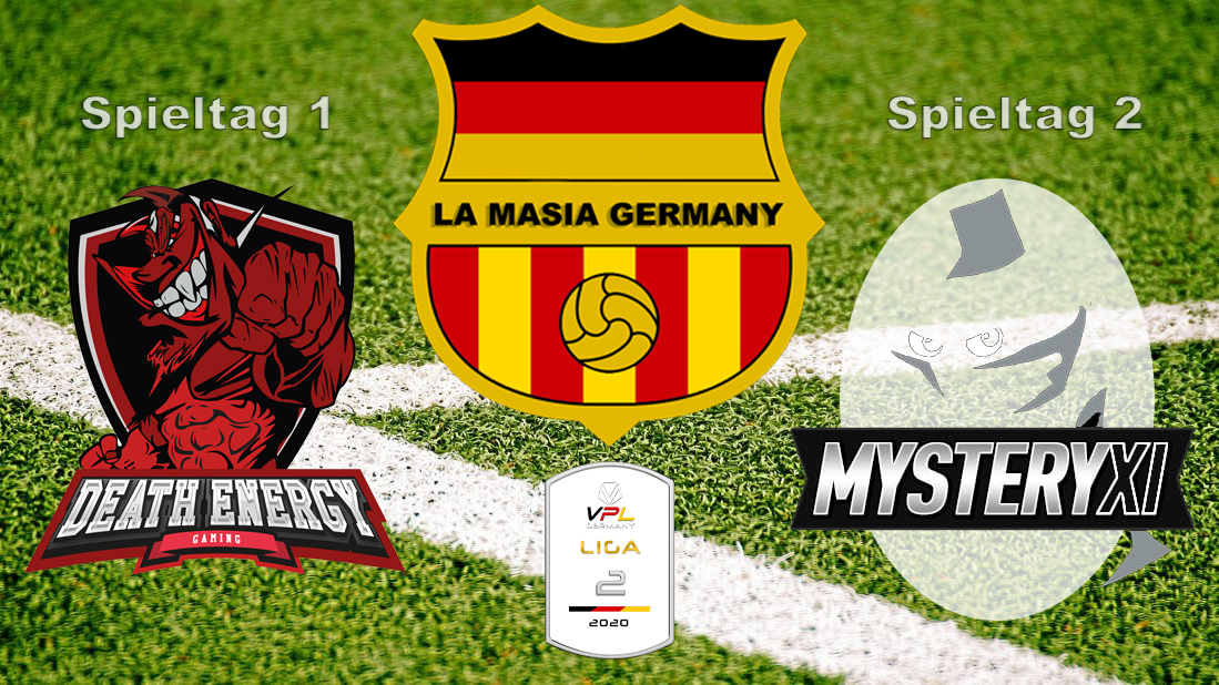 VPL - Zweitliga - Premiere für La Masia Germany. Heute Abend müssen wir uns gegen die Teams von Death Energy und Mystery XI beweisen.
Allen Teams sowohl in Liga 3, Liga 2 als auch Liga 1 viel Erfolg und vor allem Durchhaltevermögen