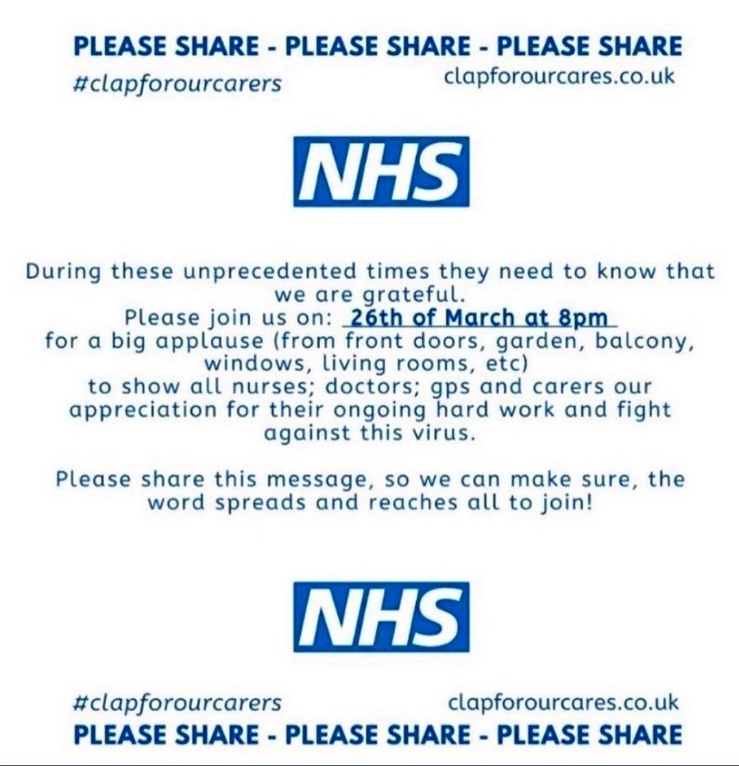 BBCNottingham's tweet photo. Tonight at 8pm the country is taking a moment to think about and appreciate frontline NHS key workers 👏👏👏

Will you be getting involved? 
You can hear from three NHS Nottingham nurses this morning from 7am and what this means to them 
https://t.co/2i1daiMVoP https://t.co/2bRy7jAAiM