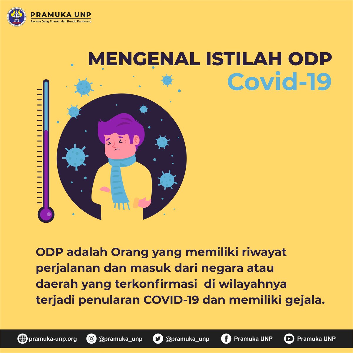 #ODP adalah Orang yang memiliki riwayat perjalanan dan masuk dari negara atau daerah yang terkonfirmasi di wilayahnya terjadi penularan COVID-19 dan memiliki gejala.
Cc <a href="/kwarnas/">Joulette</a>