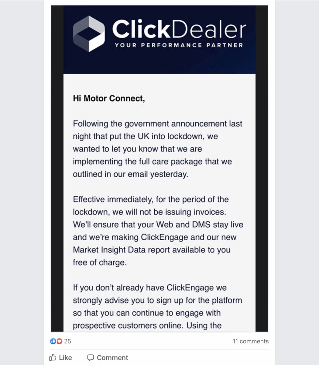 Great news from <a href="/ClickDealerLTD/">Click Dealer</a> , another partner helping us all to get through this together @AutoTrader_UK <a href="/MarcThornboroug/">Marc Thornborough</a> <a href="/IMDA2017/">the IMDA</a>