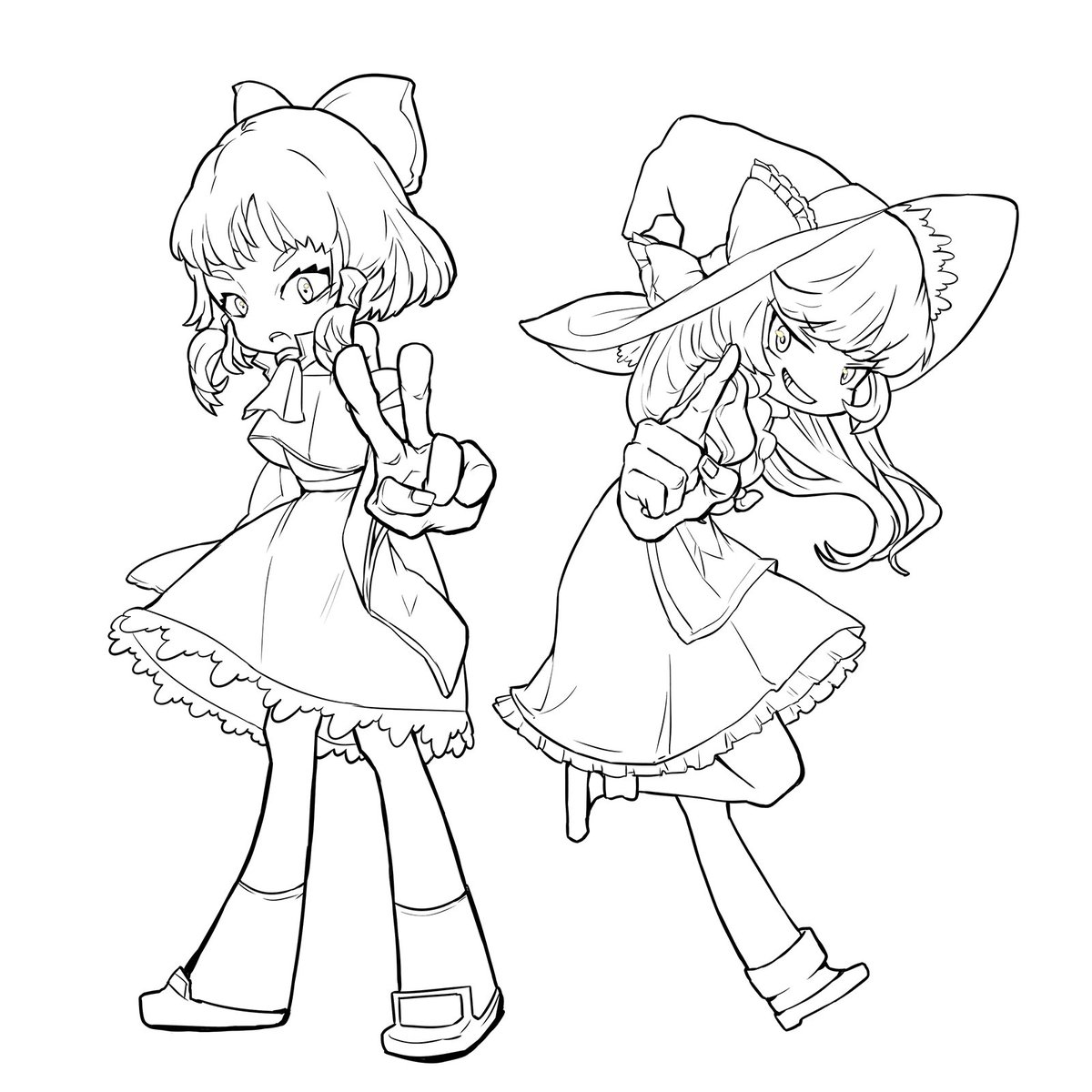 rankoane's tweet photo. ～よいこのためのぬり絵～
れいむとまりさ

ご自由にどうぞ https://t.co/Dn8d5WM9kq
