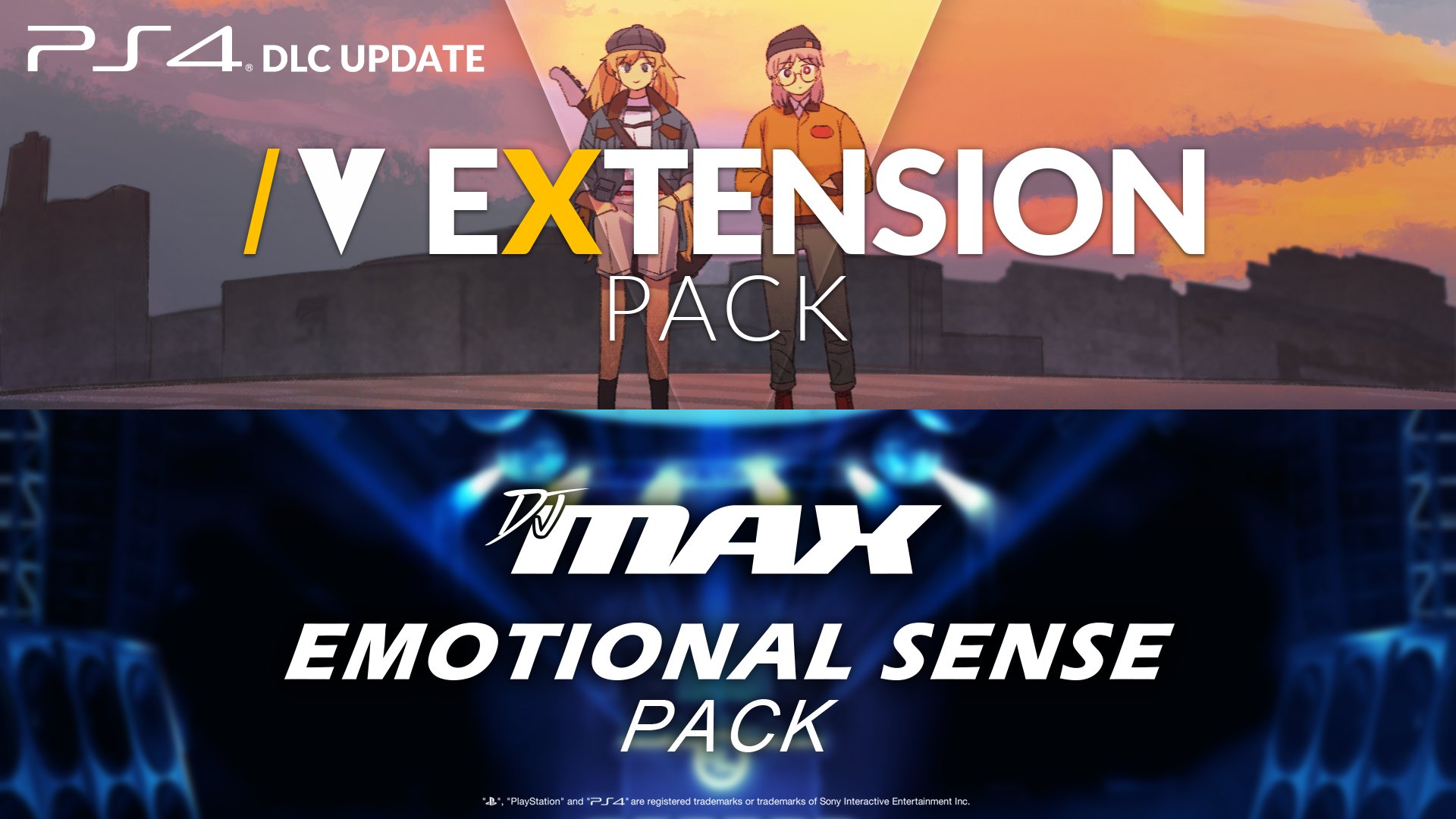 Djmax 日本公式 Ps4版dlc情報 お待たせしました Ps4版 Djmax Respect のdlc V Extention Pack と Emotional Senseパック の詳細が到着 Steamで配信された 8曲はもちろん さらにvの新曲5曲が無料アップデートで追加決定 もうしばらく