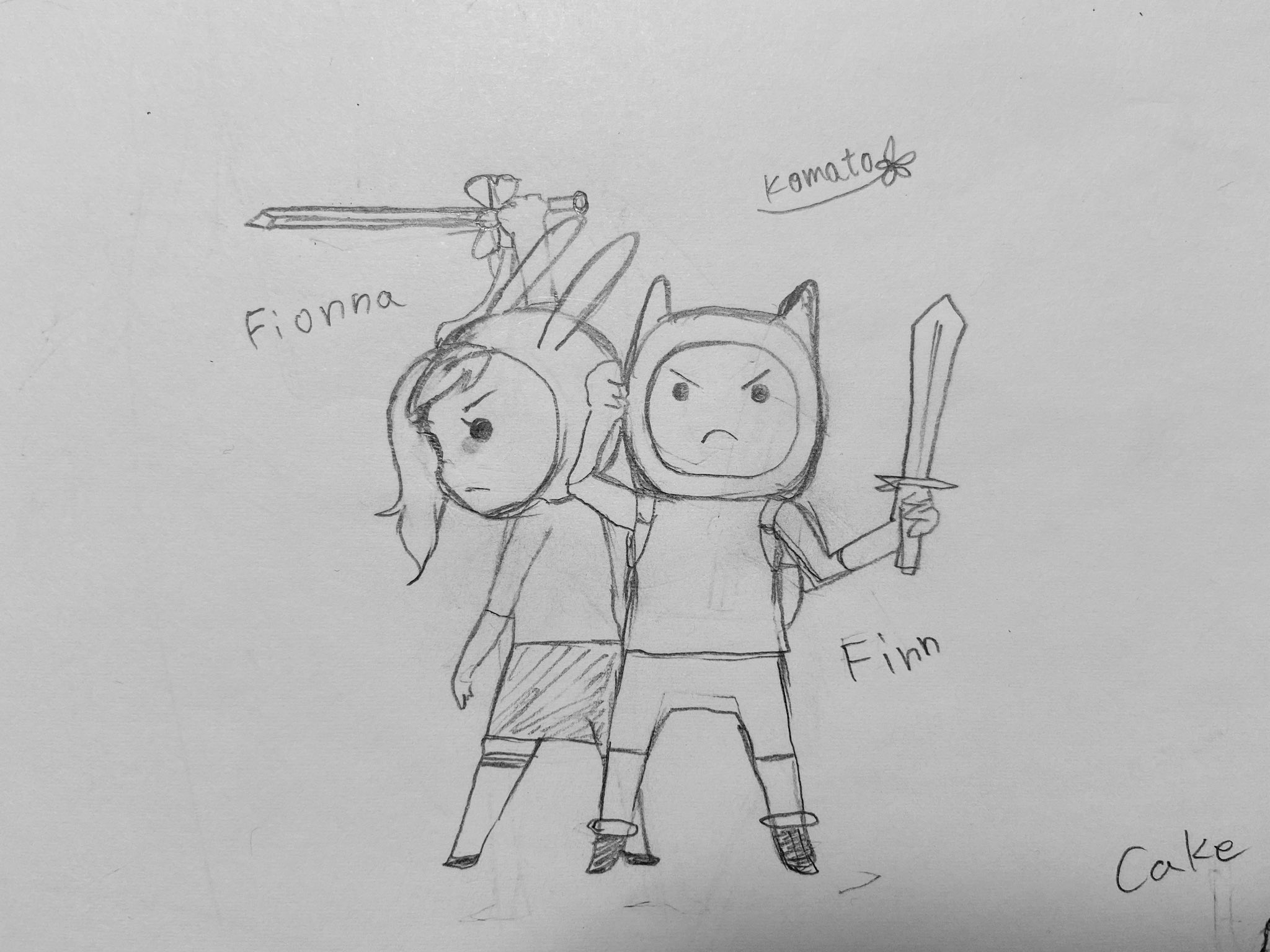 Komato フィンとフィオナ 闘う2人をイメージして描いてみました さっきツイートしたジェイクとケイクの絵と一緒にデジタルイラストにしたいと思います アドベンチャータイム フィン フィオナ イラスト アナログイラスト T Co