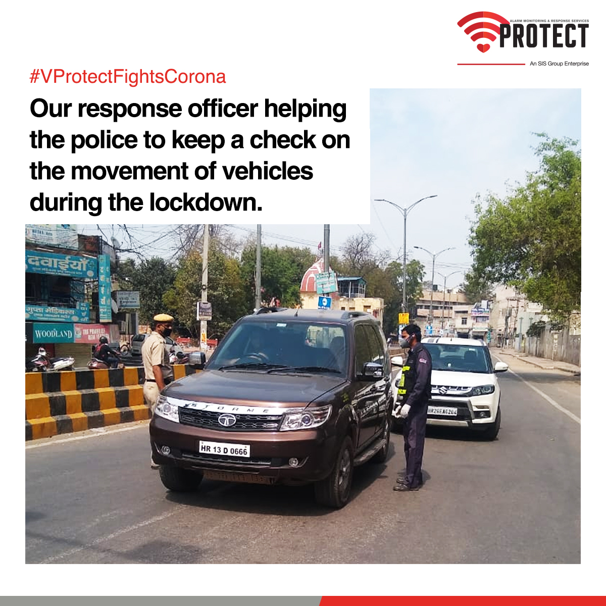 VProtectIndia's tweet photo. VProtect versus #COVID19!
Our teams are making an extra effort to ensure your safety during the lockdown. We applaud the spirit of our Response team. Every little gesture counts in these times.
We request you to maintain social distance and stay at home.
#VProtectFightsCorona https://t.co/oURgKJmjjx