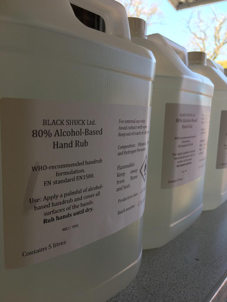 Team Black Shuck left home in the early hours this morning to collect 2500 empty bottles from Cumbria.  Tonight these will be filled with Black Shuck Hand Sanitiser and then delivered to emergency services,  health care workers and local business providing essential services.