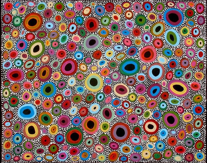 'Bush Flowers' by Raelene Stevens, contemporary Australian Aboriginal artist #womensart