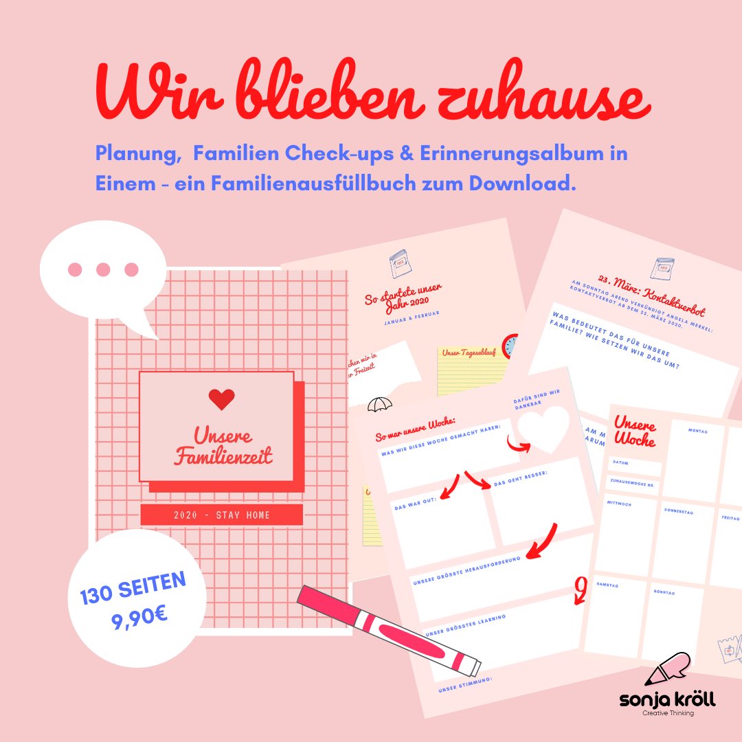 Die letzten Nächte durchgearbeitet: Wenn das business wegbricht, überlegt man sich halt mal schnell was neues, was man selbst auch gut gebrauchen kann: Ein Familienausfüllbuch zur Coronazeit. Epochales Erlebnis und so! sonjakroell.de/familienzeit-a…