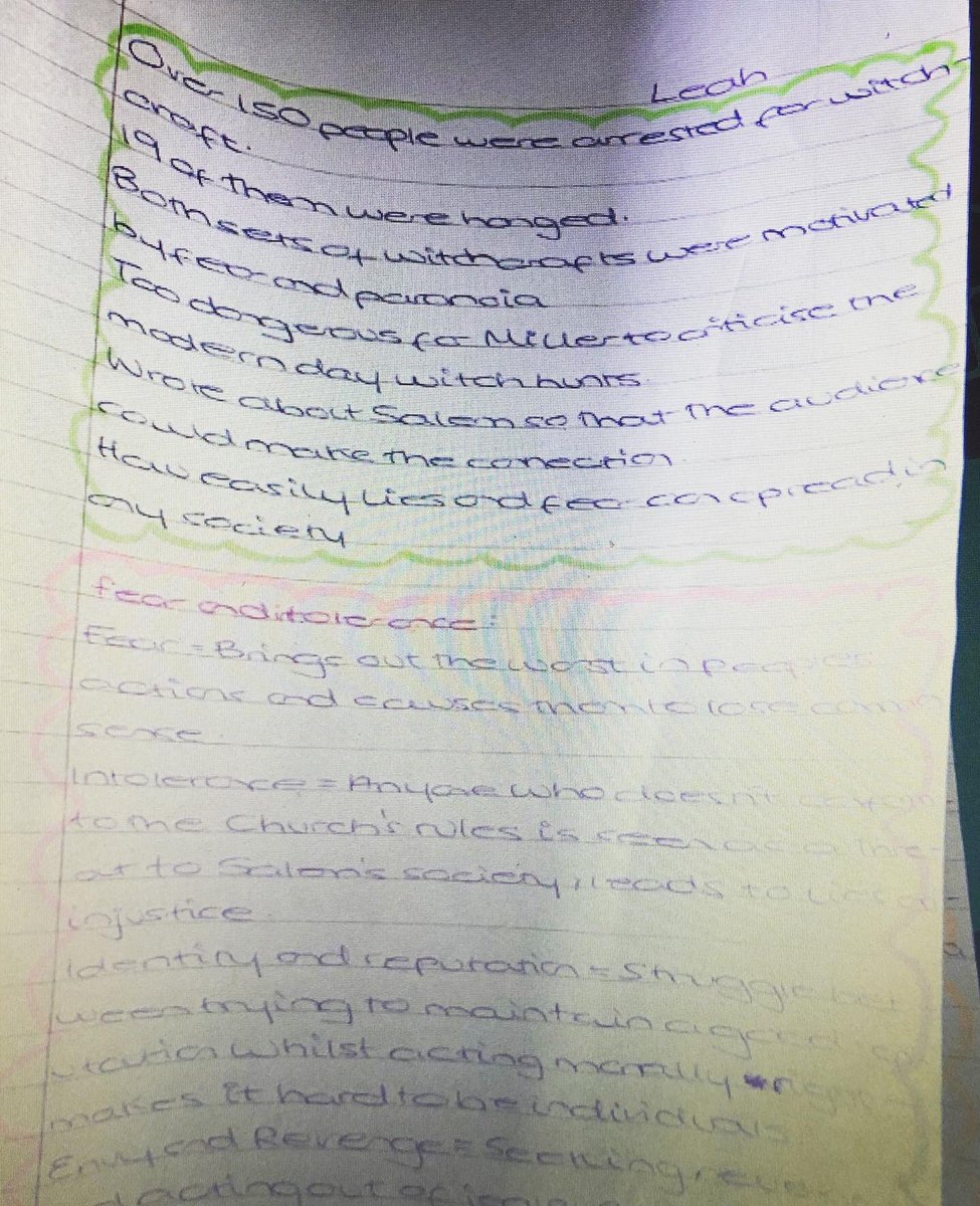 StockgrnCapa's tweet photo. Great work from Leah one of our year 10 GCSE drama students on The Crucible! Keep up the hard work! ππ»π #CAPA #drama #distancelearningsuccess https://t.co/hnO1tbUS3l
